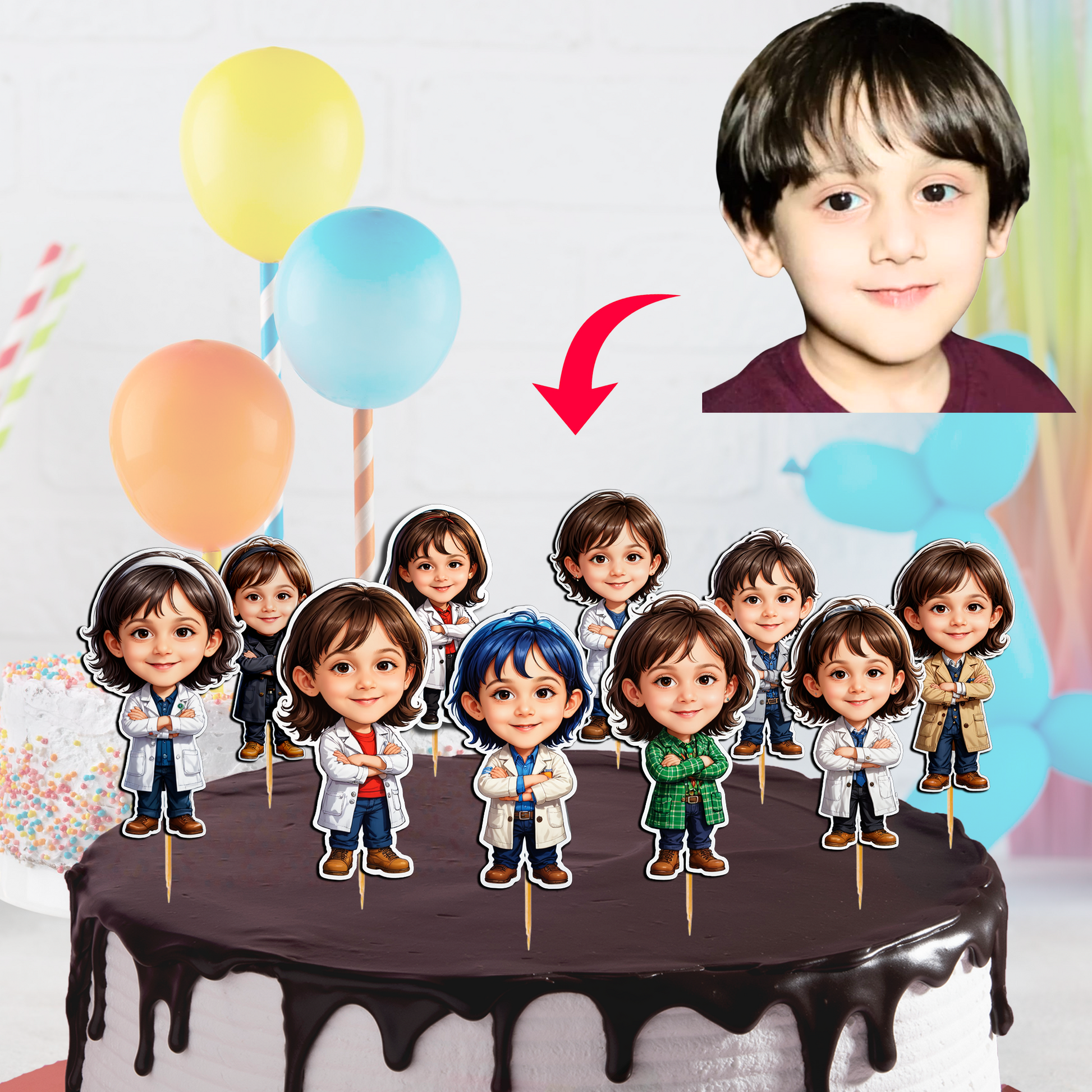 Personalised Cake Toppers For Birthday Celebrations - (Pack of 10)