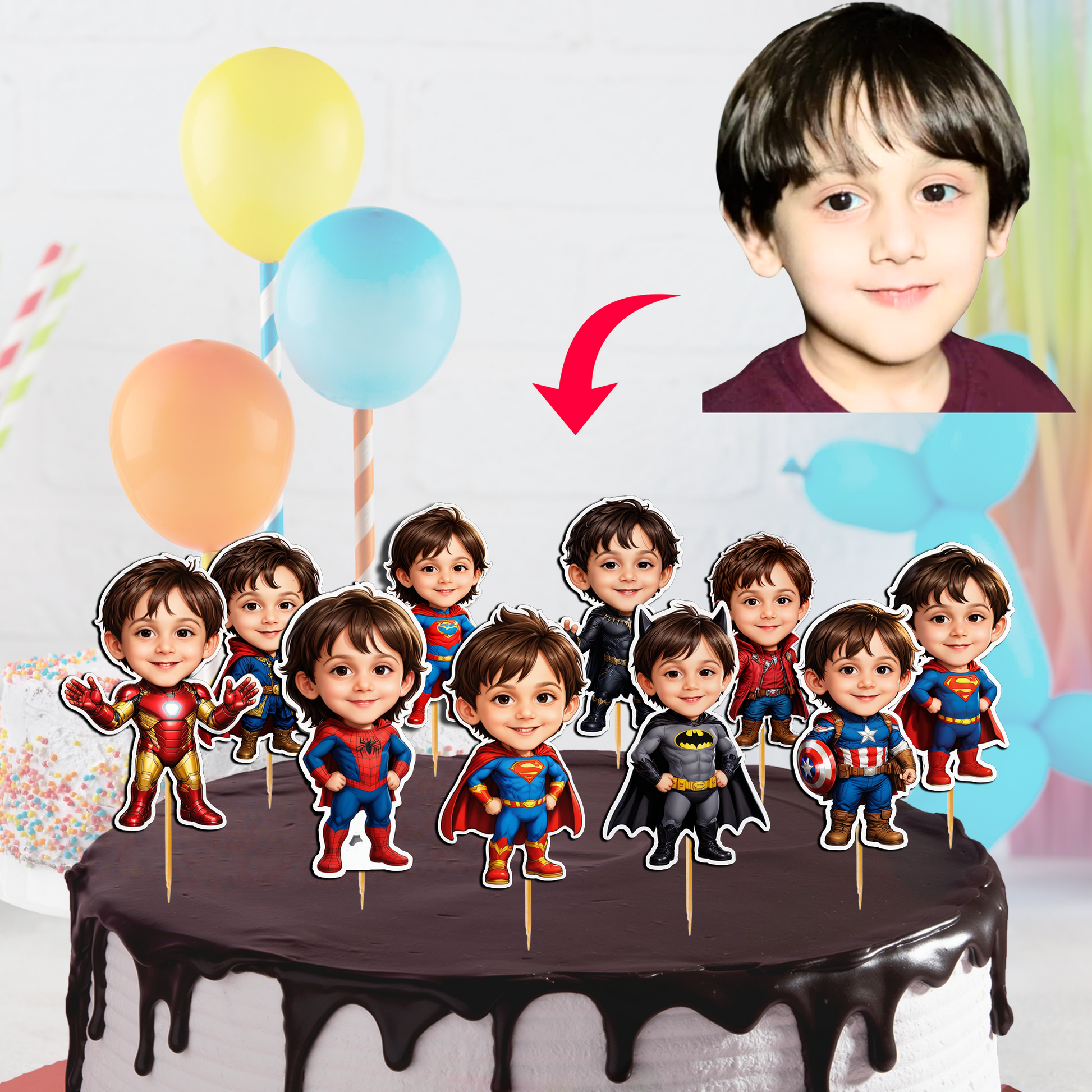 Personalised Cake Toppers For Birthday Celebrations - (Pack of 10)