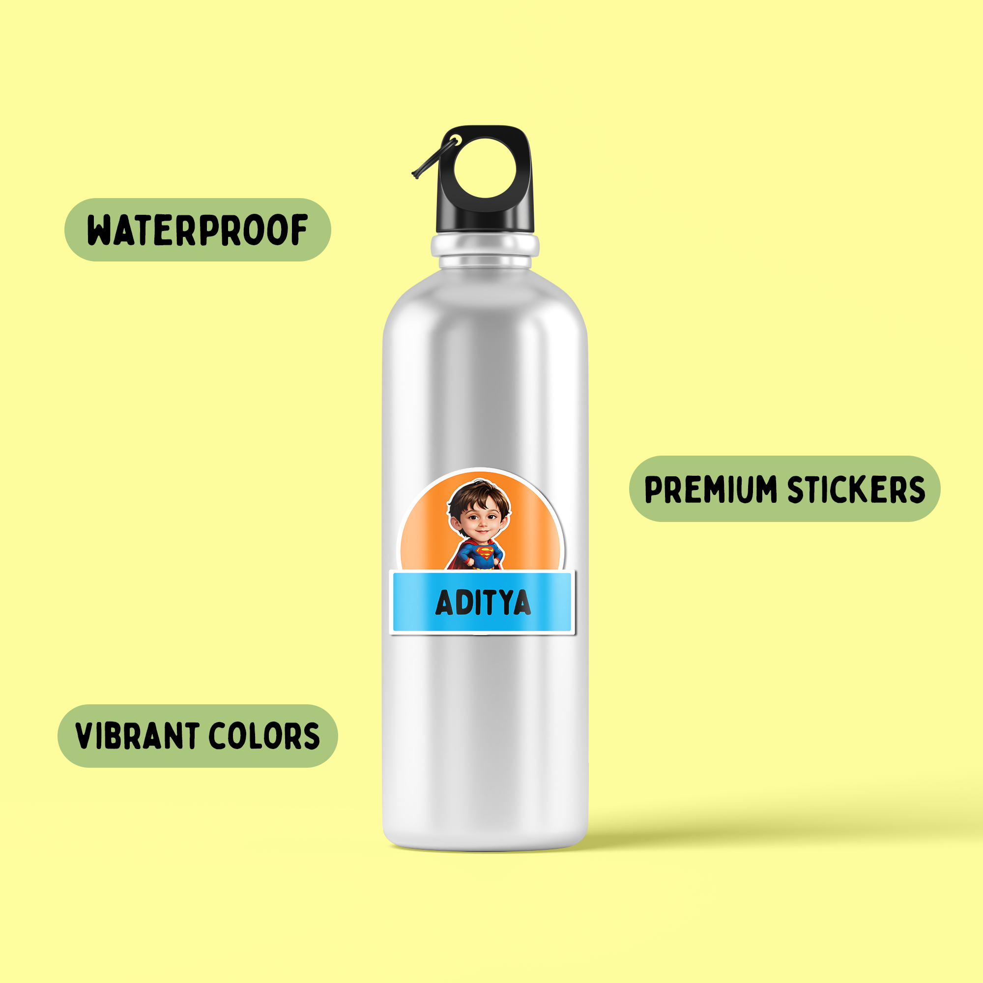 Personalized Name Stickers with Avatar – Pack of 4 Sticker Sheets (5x8 inch)