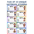 Personalised School Book Stickers – (Pack of 20) Custom Name Labels for Kids